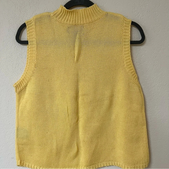 VTG 100% Cotton butter Yellow Sweater Vest Hunt Club Vest Xl - Picture 5 of 8